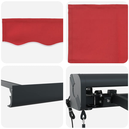 Markis Röd 350 x 250 x 165 cm Polyester och aluminium