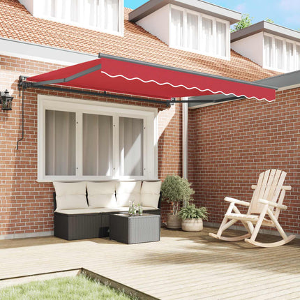 Markisram Röd 350 x 250 cm Polyester med PU-beläggning