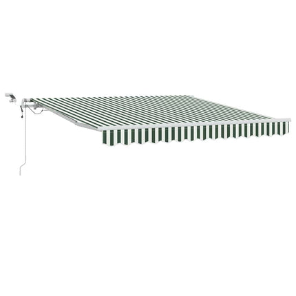 Utfällbar markis Grön och Vit 350 x 250 cm Polyester och metall