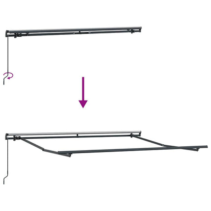 Utfällbar markis Grön och Vit 350 x 250 cm Polyester och Stål