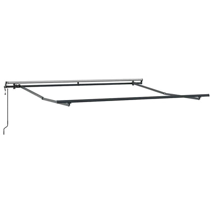 Utfällbar markis Grön och Vit 350 x 250 cm Duk och Aluminium