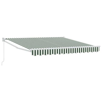 Utfällbar markis Grön och Vit 350 x 250 cm
