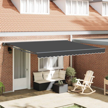 Markisram Antracit 400 × 300 cm Polyester med PU-beläggning