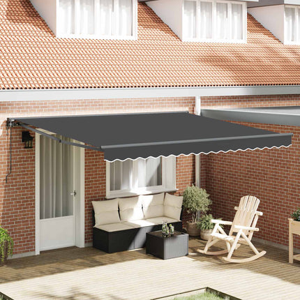 Markisram Antracit 400 × 300 cm Polyester med PU-beläggning