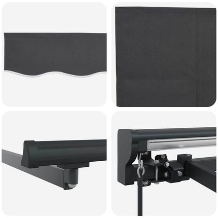 Utdragbar markis Antracit 400 × 300 cm Polyester och aluminium