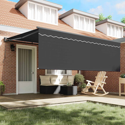 Utdragbar markis Antracit 400 × 300 cm Polyester och aluminium