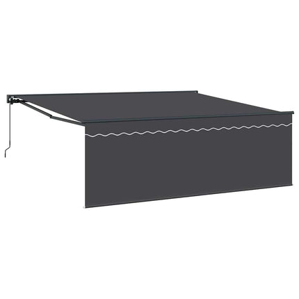 Utdragbar markis Antracit 400 × 300 cm Polyester och aluminium