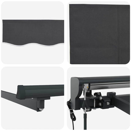 Utdragbar markis Antracit 400 × 300 cm Polyester och aluminium