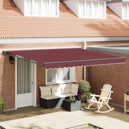 Markisram Vinröd 400 × 300 cm Polyester med PU-beläggning