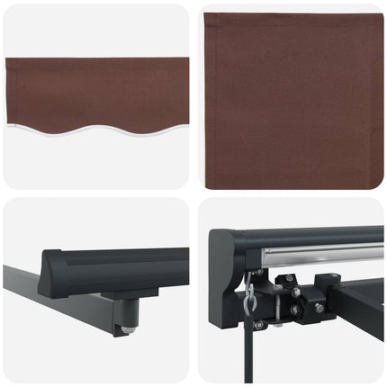 Markisram Brun 400 × 300 cm Polyester med PU-beläggning