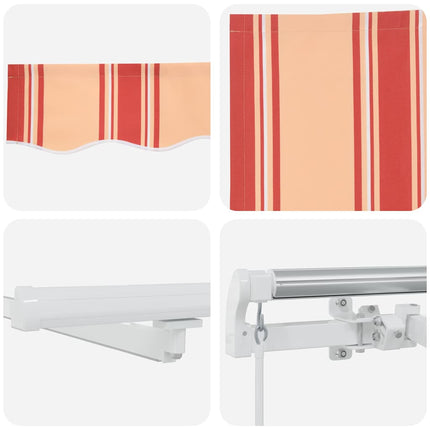Utdragbar markis Gul och Orange 400 × 300 cm Duk och Aluminium
