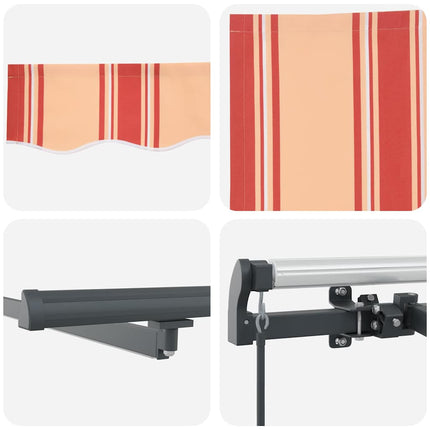 Utdragbar markis Gul och Orange 400 × 300 cm Duk och Aluminium