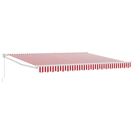 Utdragbar markis Röd och Vit 400 × 300 cm
