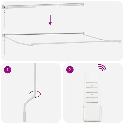 Utfällbar markis Röd och Vit 400 × 300 cm