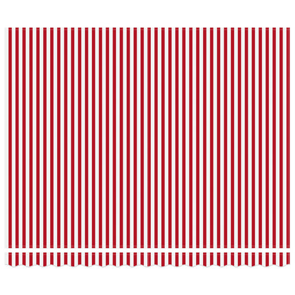 Markisram Röd och Vit 400 × 300 cm Polyester med PU-beläggning