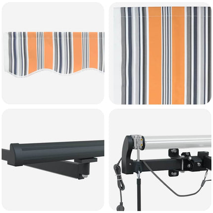 Utdragbar markis Flerfärgsdesign 400 × 300 cm Polyester