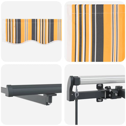 Utfällbar markis Flerfärgsdesign 400 ×300 cm tyg