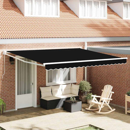 Utdragbar markis Svart 400 × 300 cm