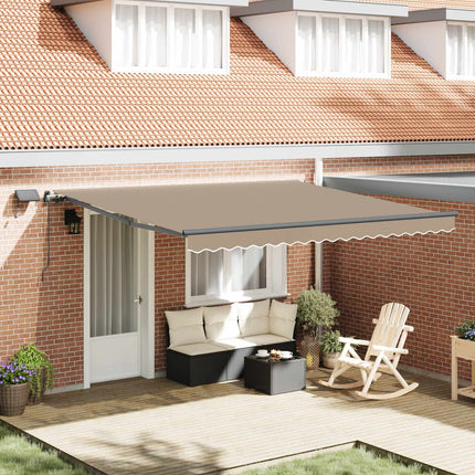 Utfällbar markis Beige 400 ×300 cm tyg