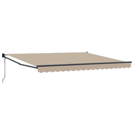 Utfällbar markis Beige 400 × 300 cm Polyester och aluminium