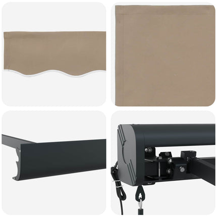 Markis Beige 400 × 300 cm Polyester och aluminium