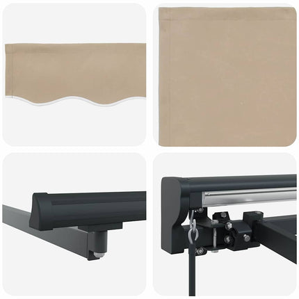 Markisram Beige 400 × 300 cm Polyester med PU-beläggning