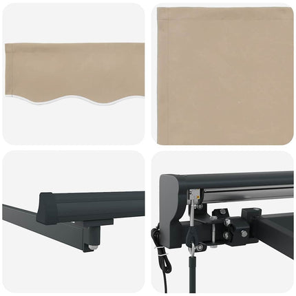 Markisram Beige 400 × 300 cm Polyester med PU-beläggning