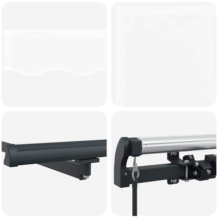 Utfällbar markis Vit 400 × 300 cm Polyester och Stål