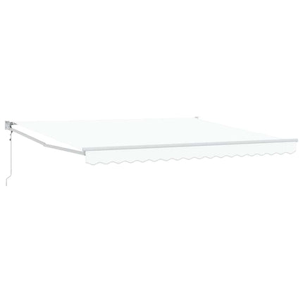Utfällbar markis Vit 400 × 300 cm Polyester och aluminium