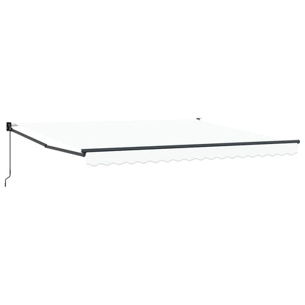 Utfällbar markis Vit 400 × 300 cm Polyester och aluminium