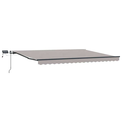 Utdragbar markis Ljusgrå 400 × 300 cm Duk och Aluminium