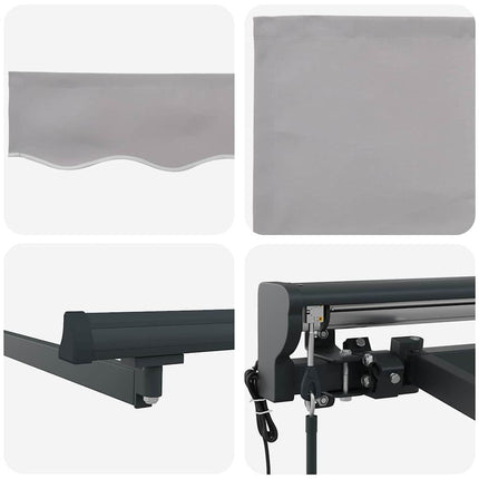 Markisram Ljusgrå 400 × 300 cm Polyester med PU-beläggning