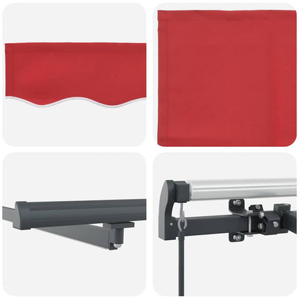 Utfällbar markis Röd 400 × 300 cm tyg