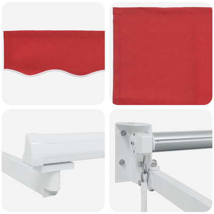 Utdragbar markis Röd 400 × 300 cm 100% Polyester och Aluminium