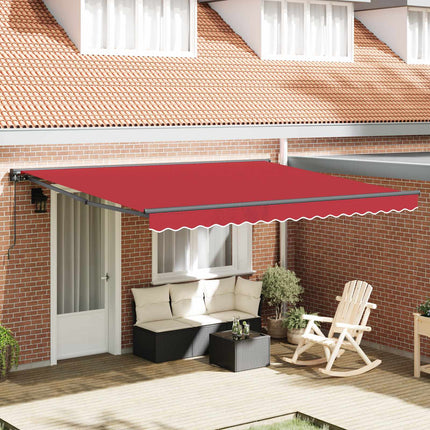 Markisram Röd 400 × 300 cm Polyester med PU-beläggning