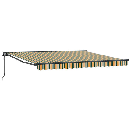 Markisram Grön och Gul 400 × 300 cm Polyester med PU-beläggning