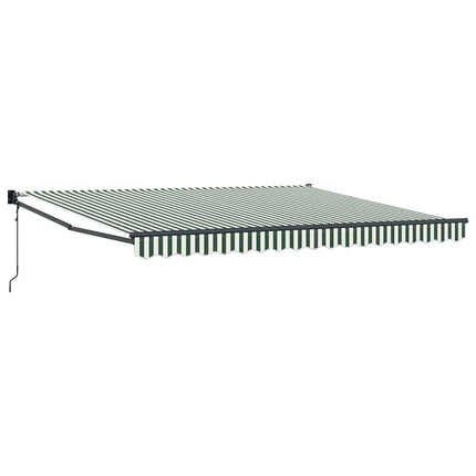 Markis Grön och Vit 400 × 300 cm Polyester och metall