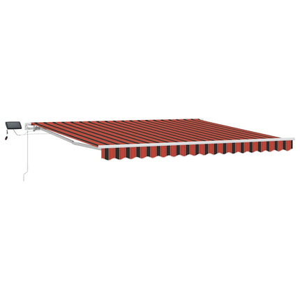 Utfällbar markis orange och brun 400 × 300 cm Tyger och Stål