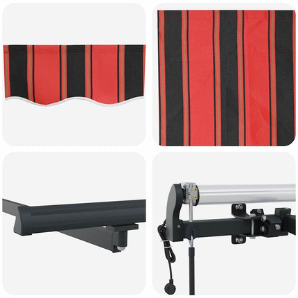 Utfällbar markis orange och brun 400 × 350 cm Duk och Aluminium