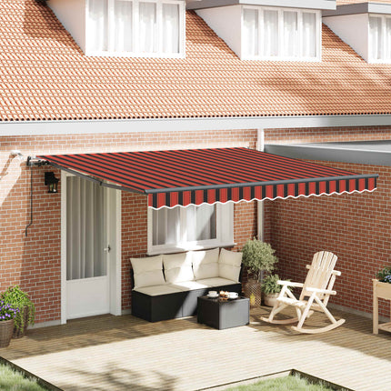 Markis tyg orange och brun 400 × 350 cm Polyester
