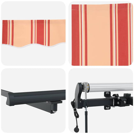 Utfällbar markis Gul och Orange 400 × 350 cm Duk och Aluminium
