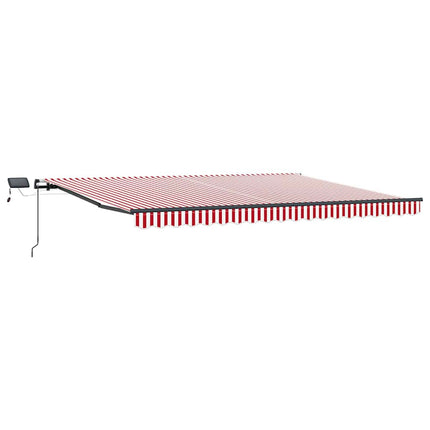 Utdragbar markis Röd och Vit 400 × 350 cm Duk och Aluminium