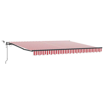 Utdragbar markis Röd och Vit 400 × 350 cm Polyester
