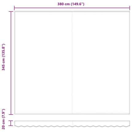 Utdragbar markis Flerfärgsdesign 400 × 350 cm