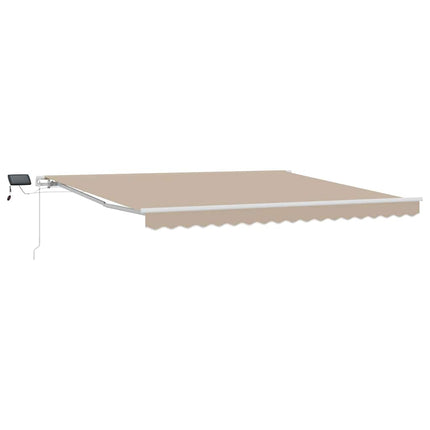 Utdragbar markis Beige 400 × 300 cm Duk och Aluminium