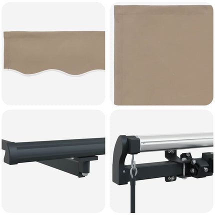 Utfällbar markis Beige 400 × 350 cm Polyester och Stål