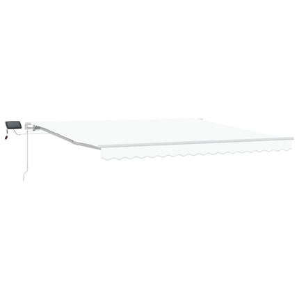 Utdragbar markis Vit 400 × 300 cm Duk och Aluminium