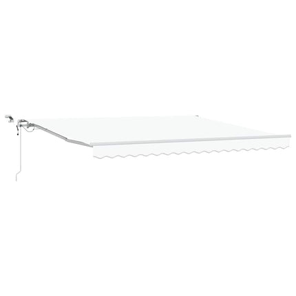 Utfällbar markis Vit 400 × 350 cm Polyester och metall