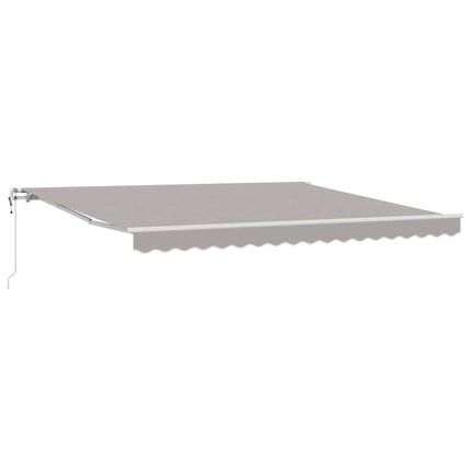 Utdragbar markis Ljusgrå 400 × 350 cm Duk och Aluminium