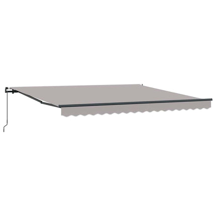 Utdragbar markis Ljusgrå 400 × 350 cm Polyester och aluminium